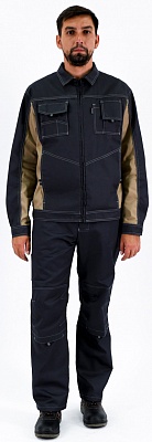 Куртка Люкс (тк.Протек,240) ПРАБО, бежевый/т.серый